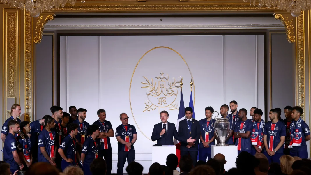 Emmanuel Macron célèbre le sacre du PSG en Ligue des champions