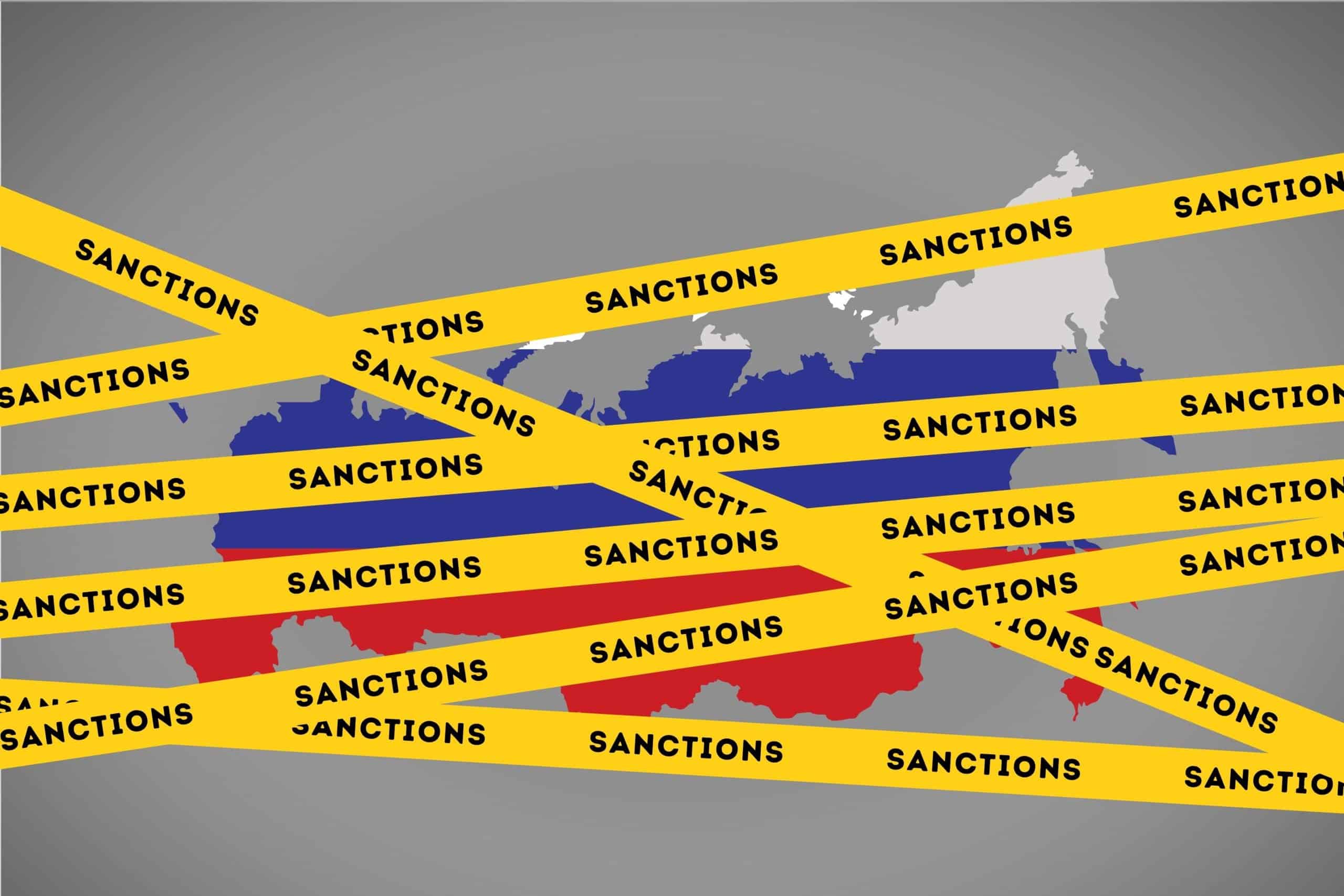 International sanctions against Russia displayed in a graphic format.