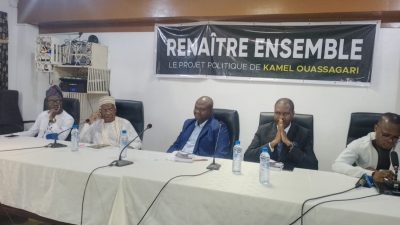 Daniel Edah au côté de Kamel Ouassagari pour le lancement du livre "Renaître ensemble"