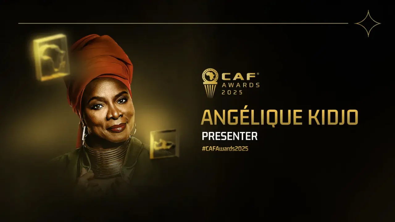Angélique Kidjo and Oualass to host the CAF Awards 2025 in Rabat, celebrating football and African culture.
