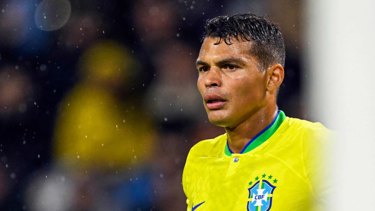 Thiago Silva lors d'un match avec le Brésil
