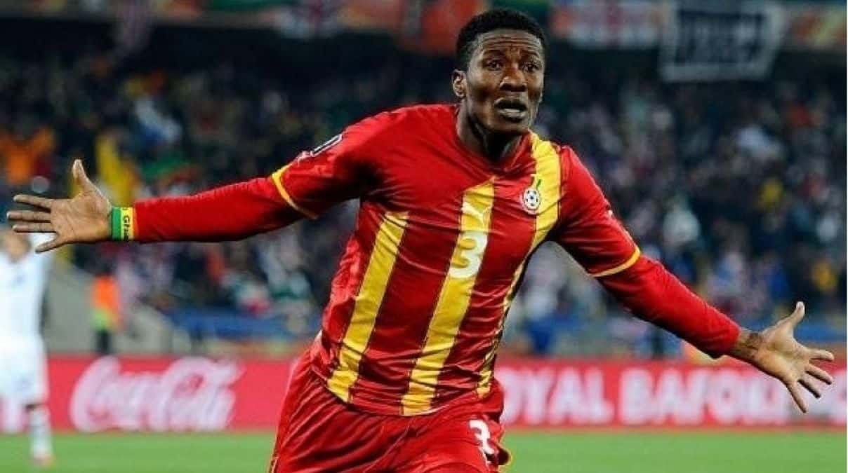 L'ancien capitaine des Black Stars, Asamoah Gyan lors d'un match avec le Ghana