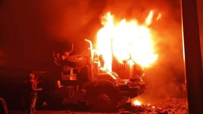 RDC: un véhicule de la MONUSCO soupçonnée complice du M23, incendié