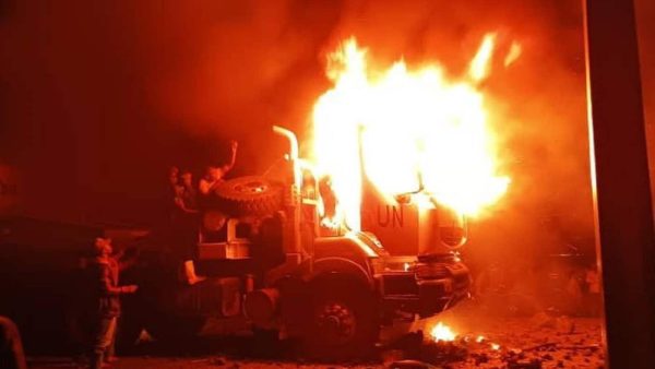RDC: un véhicule de la MONUSCO soupçonnée complice du M23, incendié