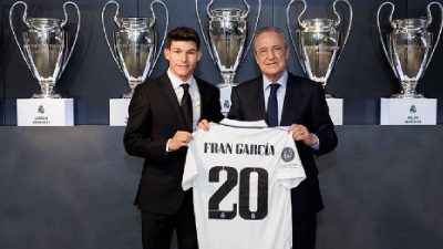 Fran Garcia et Florentino Perez, président du Real Madrid