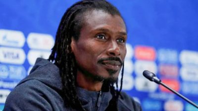 Aliou Cissé, entraîneur de l'équipe nationale du Sénégal, lors d'un match.
