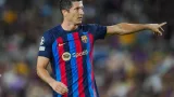 Robert Lewandowski lors d'un match avec le Barça