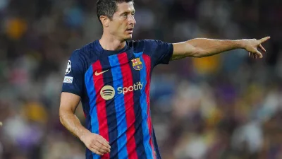 Robert Lewandowski lors d'un match avec le Barça