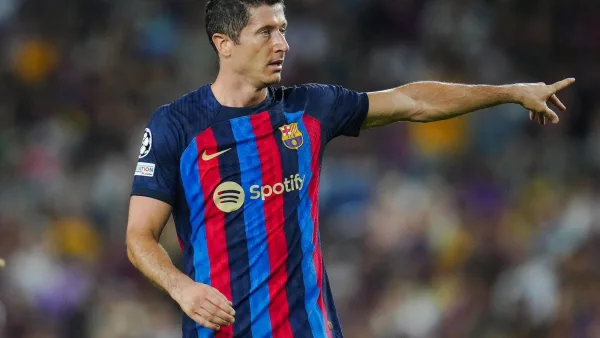 Robert Lewandowski lors d'un match avec le Barça