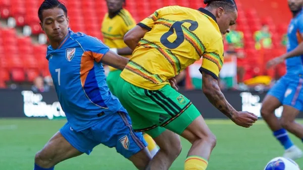 Des joueurs de la Jamaique et de l'Inde