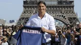 Zlatan Ibrahimovich lors de sa présentation au PSG en 2012