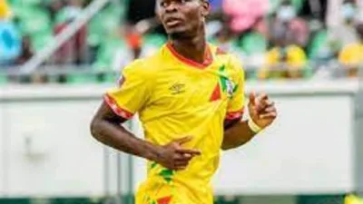 David Kiki sous le maillot béninois lors des éliminatoires de la coupe du monde contre Madagascar