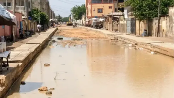 Chantier routier à l'abandon au Togo