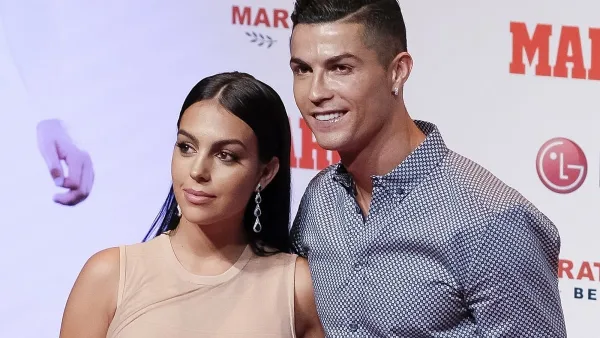 Cristiano Ronaldo et sa femme Georgina Rodriguez souriants