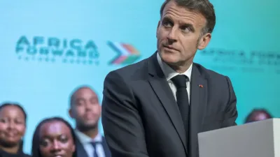 Emmanuel Macron lors de la première journée d'Africa Forward à l'Université de Nairobi