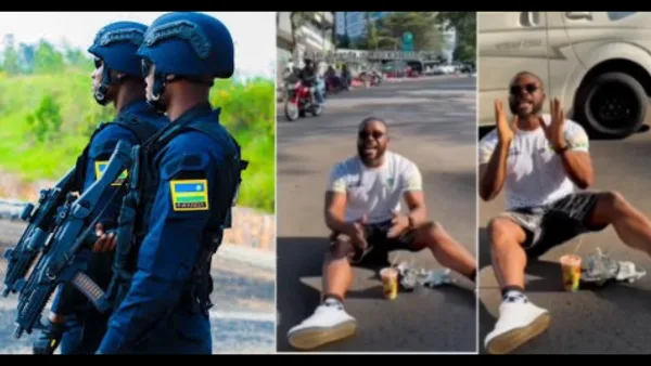 La police met en garde un Nigérian qui mangeait sur la voie publique
