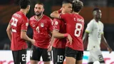 Des joueurs égyptiens célèbrent leur but