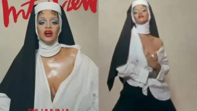 Rihanna lors d'un événement NewStyle, entourée de fans et de médias.