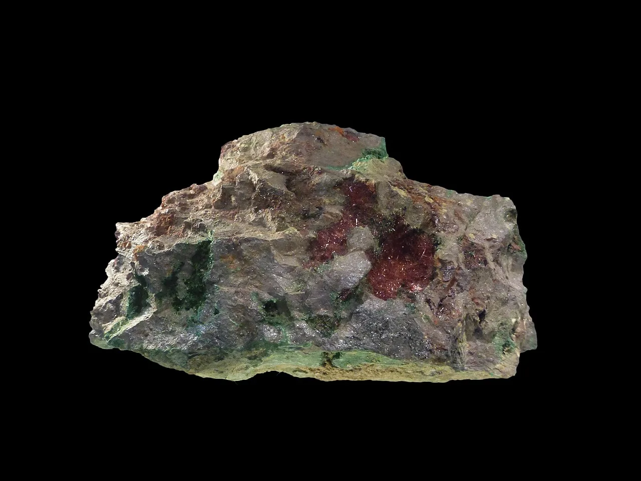 Cuprite provenant de Kolwezi en République démocratique du Congo
