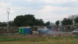 Déchets brûlés dans une zone de Johannesburg, en Afrique du Sud