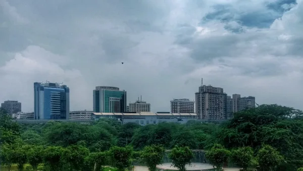 Vue de Nehru Place à Delhi, en Inde