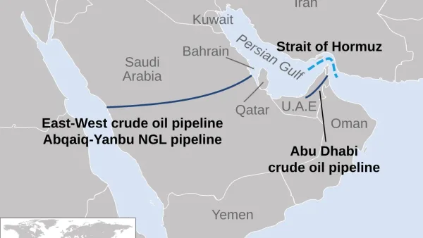 Carte de l’oléoduc Est-Ouest en Arabie saoudite entre Abqaiq et Yanbu