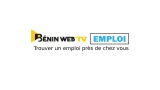 Logo de l'émission Emploi Bénin Web TV sur un fond coloré.