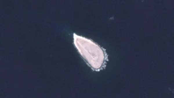 Vue satellite de l’île Tromelin dans l’océan Indien