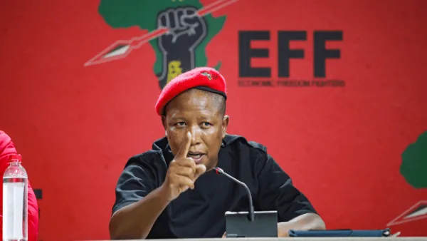 Julius Malema, chef du parti des Combattants pour la liberté économique (EFF), Membre des pionniers du Congrès national africain (ANC)