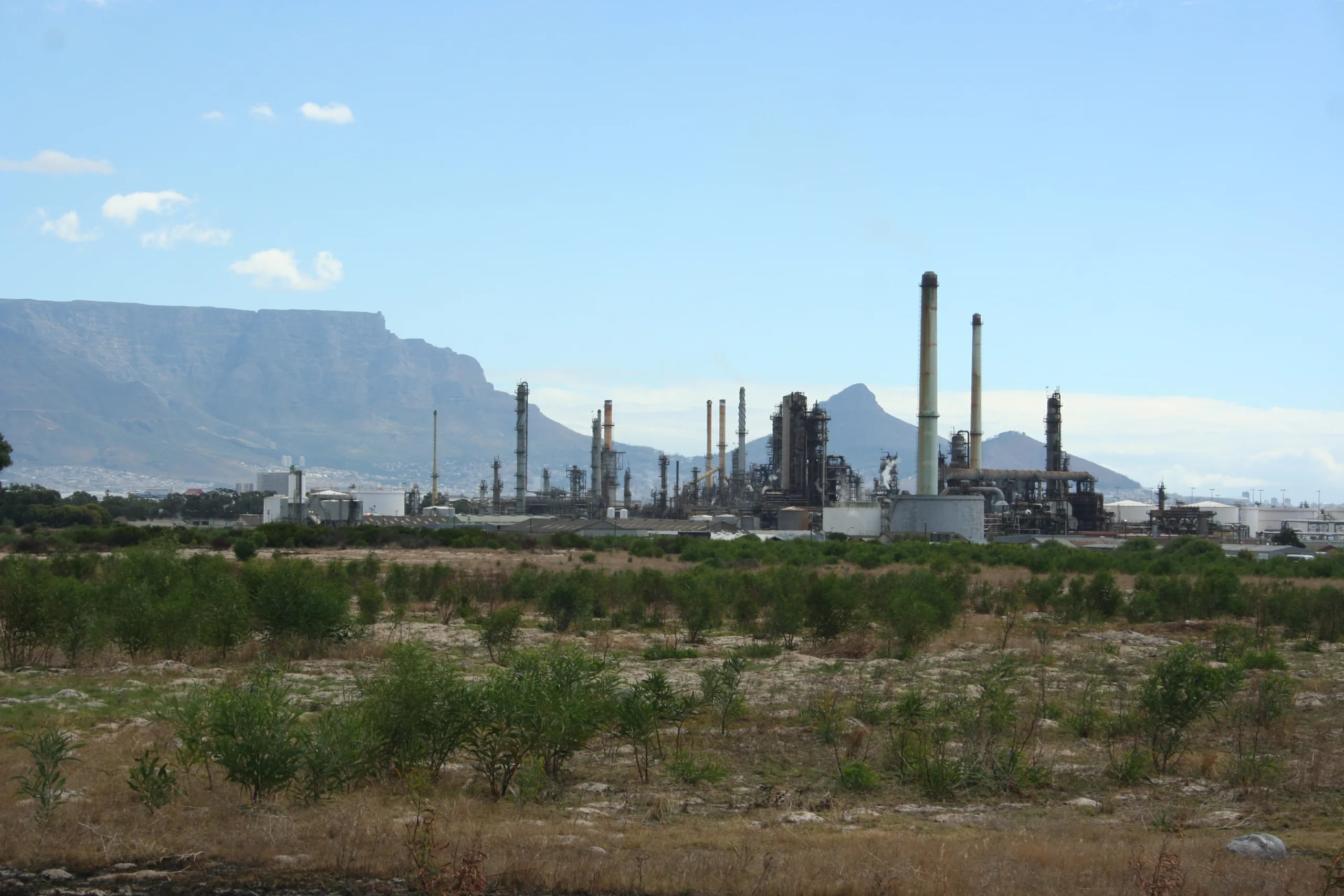 Raffinerie de pétrole au Cap en Afrique du Sud