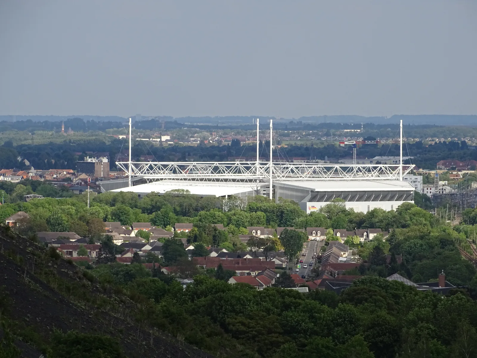 Vue aerienne du stade Bollaert-Delelis, enceinte du RC Lens