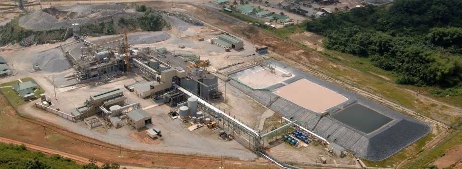 Installations de traitement de la mine de Tarkwa au Ghana