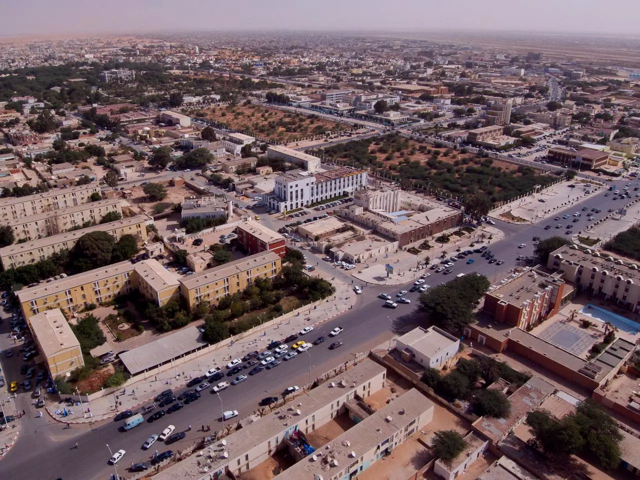 Vue aérienne du centre-ville de Nouakchott, capitale de la Mauritanie