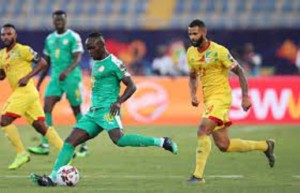 Le défenseur béninois Bourou Samadou lors d'une séance d'entrainement
