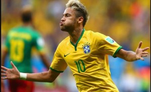 L'attaquant brésilien Neymar lors d'un match avec sa sélection