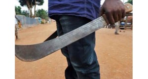 Homme armé de machette