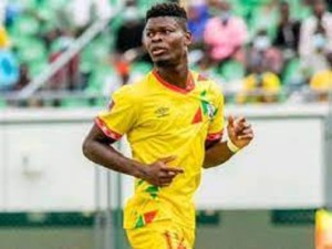 David Kiki sous le maillot béninois lors des éliminatoires de la coupe du monde contre Madagascar