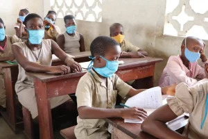 Des écoliers en situation de cours