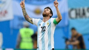 Lionel Messi avec le maillot de l'Argentine