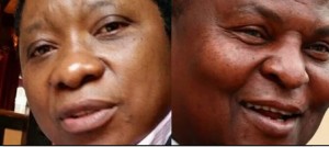 Le journaliste Remy Ngono et le président centrafricain Faustin Touadera