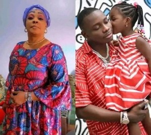 Sidiki Diabté debout avec Rafna en mains et Tina Glamour