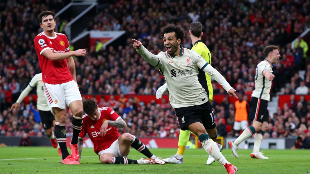 Mohamed Salah buteur lors de la derniere confrontation entre Manchester United et Liverpool