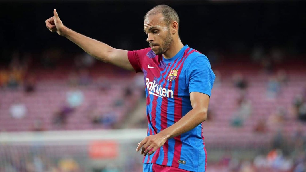 Martin Braithwaite avec le maillot du FC Barcelone
