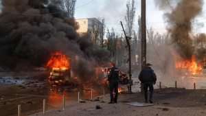 Des explosions ont secoué Kiev après des mois de calme relatif dans la capitale ukrainienne, le 10 octobre 2022.