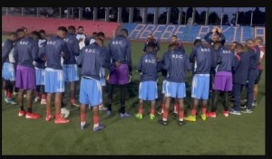 des joueurs U23 de la RDC Ã  l'entrainement