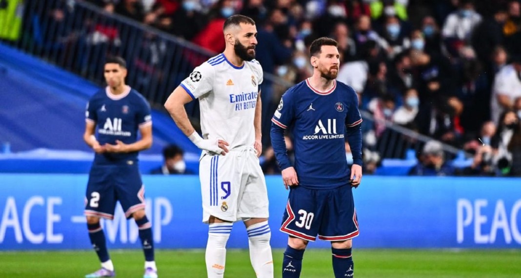 Lionel Messi et Karim Benzema lors d'un match de Ligue des champions