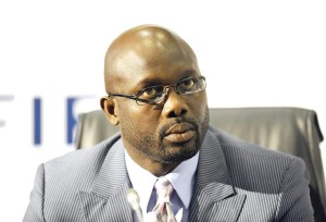 George Weah, footballeur international et homme d'État libérien, président de la République du Liberia depuis le 22 janvier 2018