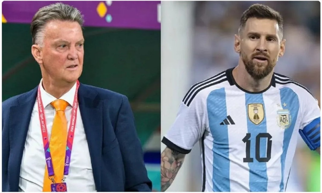 Louis Van Gaal et Lionel Messi