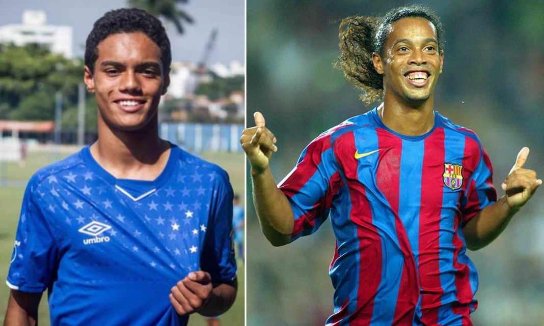 Ronaldinho et son fils Joao Mendes