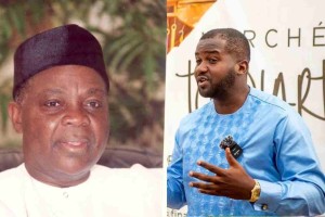 Sévérin Adjovi, ancien maire de la ville de Ouidah et son fils, Ulrich Adjovi, promoteur culturel et PDG du groupe Empire